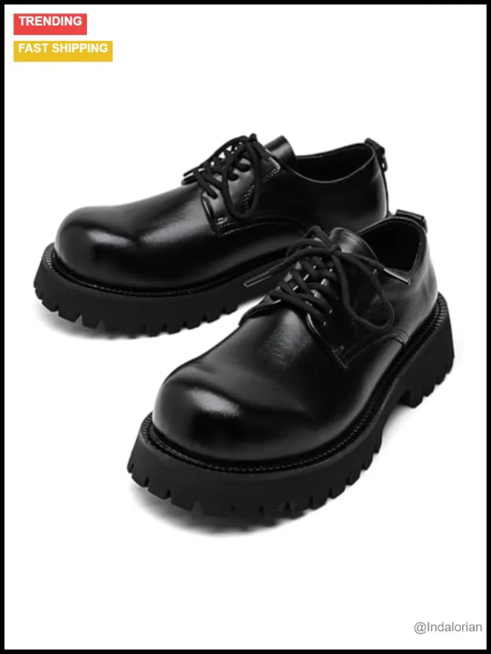 Men's Chunky Oxfords Platform Dress Shoes Upturned-Toe Formal Business Work